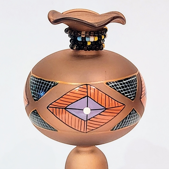 Bohemian vintage art glass hand blown hand paint - Picture 9 of 12